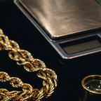 The chain beside the jewelry scale